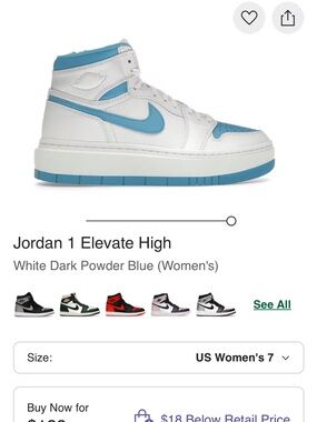 Jordan 1 Elevate High White and Powder Blue Women's